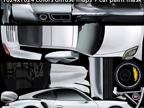 Generic Supercar v3 multicolors 3D Model