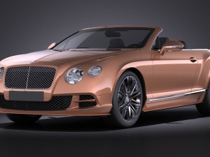 Bentley Continental GT Speed Cabrio 2015 Vray 3D Model