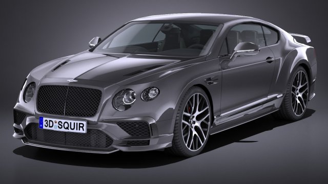 Bentley Continental Supersports 2018 lowpoly 3D Model .c4d .max .obj .3ds .fbx .stl .blend