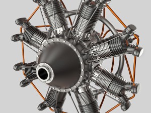 animated radial engine 3D Модель