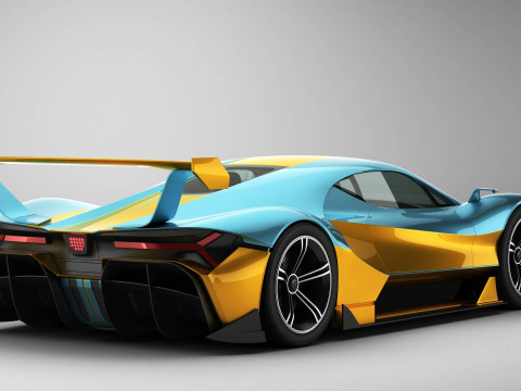 Generic Future EV Supercar 2050 3D Model