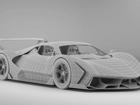 Generic Future EV Supercar 2050 3D Model