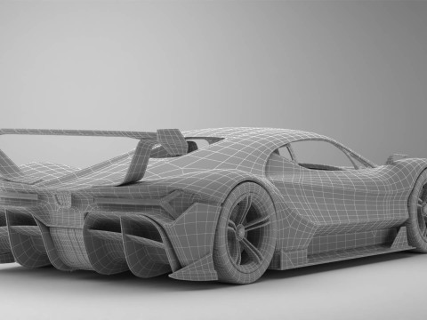 Generic Future EV Supercar 2050 3D Model