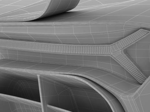 Generic Future EV Supercar 2050 3D Model