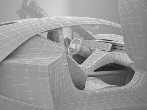 Generic Future EV Supercar 2050 3D Model
