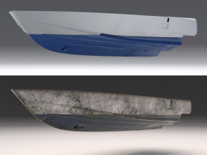 yacht hull clean and ruined 3Dモデル