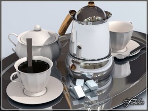 coffee service tray 3D 模型