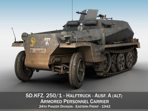 sdkfz 250 - halftruck - 24pd 3Dモデル