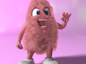 pink creature rigged and animated 3D-Modell