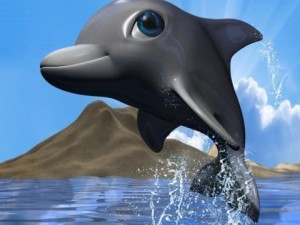 cartoon dolphin rigged Modèle 3D