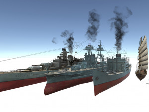 old ship set 3D 模型