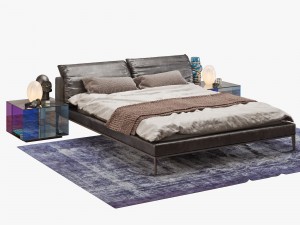 natuzzi vela bed set 3D Модель