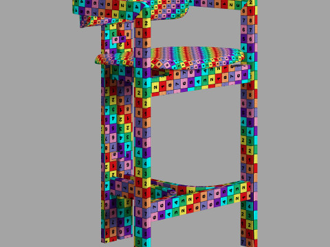 Gallotti and radice 0419 stool high 3D Модель