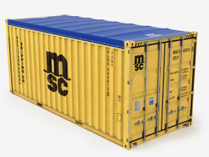 20ft MSC Open Top shipping Container Model 3D