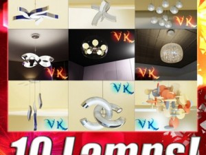 10 modern pendant lamp collection Modèle 3D