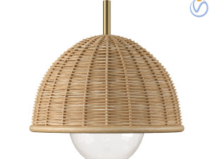 Luna wicker rattan ceiling lamp Modelo 3D