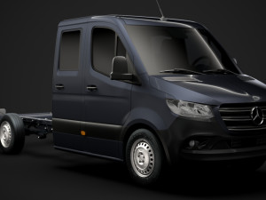 mercedes sprinter chassis crew cab l2 fwd 2019 3D Model