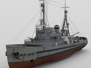uss navajo in fbx and obj format 3D Модель