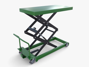 Scissor Lift Table Blue 3D Модель