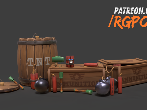 Stylized Explosives Model 3D