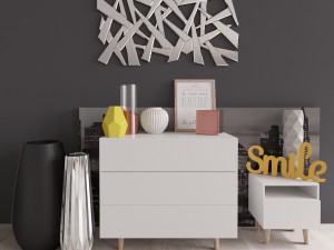 ommode with decor maisons du monde set 02 3D 模型