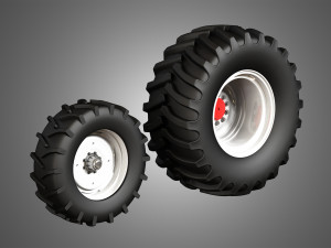 combine vehicle twin tires Modello 3D