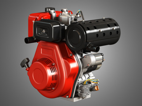 KD192F Single Cylinder Air-Cooled Engine Modèle 3D