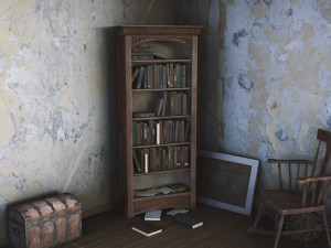 Dusty Old Bookshelf 3D 모델