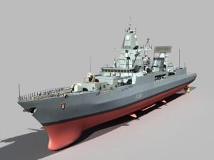 Hamburg f-124 sachsen class frigate Modello 3D