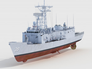 USS Doyle FFG-39 Oliver Hazard Perry Long Hull class Modello 3D