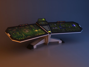 Cyber Futuristic Console - Control Desk 3D Модель