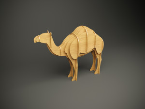 Wood parametric decor camel model for cnc machine 3Dモデル