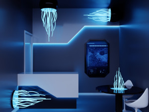 Scifi cyber futuristic jellyfish design reception 3D Модель