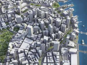 Boston - 3D City Model Modèle 3D