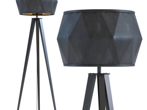 floor lamp stright tripod matt black Modelo 3D