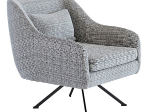 swivel armchair iceland black white 3D Model
