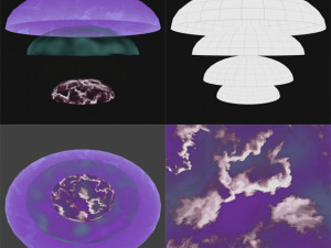 rigging cartoon sky dome 3Dモデル