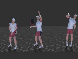 tennis animations and player 3D Модель
