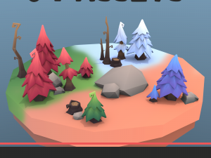 low poly tree package 3Dモデル
