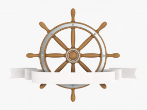 Steering Wheel With Banner 02 Modelo 3D