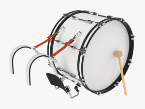 Marching Bass Drum With Carrier 24x12 Modelo 3D