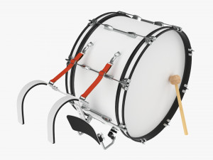 Marching Bass Drum With Carrier 26x12 Modelo 3D