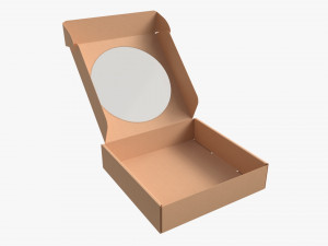 Corrugated Cardboard Box with Window 02 Open 3D 모델