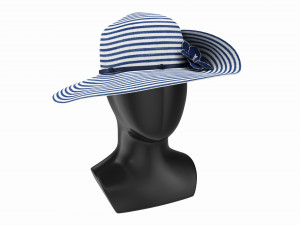 Store display mannequin head with Floppy hat and flower 3D 模型