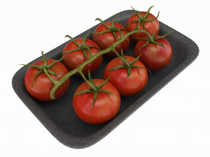 Tomatoes with tray 02 3D Модель