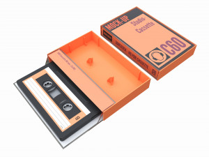 Audio cassette with cover 3D Model