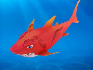 cartoon shark rigged animated 3D Model