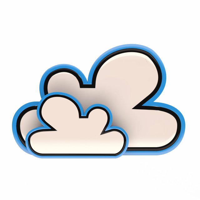 Cloud icon Modelo 3D .c4d .max .obj .3ds .fbx .stl .blend 