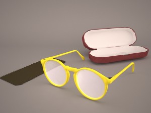 glasses with case Modello 3D
