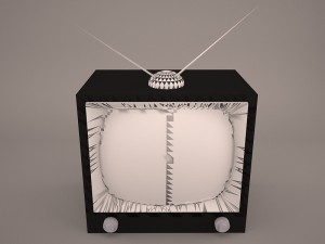 retro tv and radio reciever 3D Model